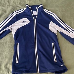 Adidas classic striped jacket. Blue and white size small
